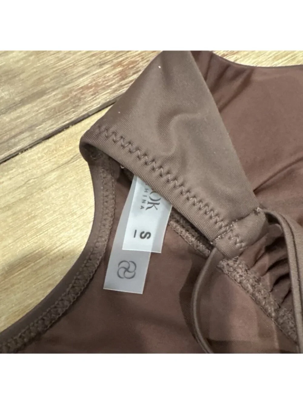 Berlook One Piece Swimsuit Coffee Brown S Small Strappy Back Econyl NEW $85